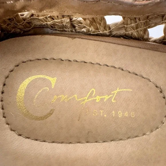 Comfort est. 1946 Woven Mules Women 8W Natural Boho Straw Block Heel Shoes - Picture 8 of 16